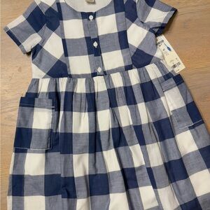 Blue and White Checkered Kids Dress